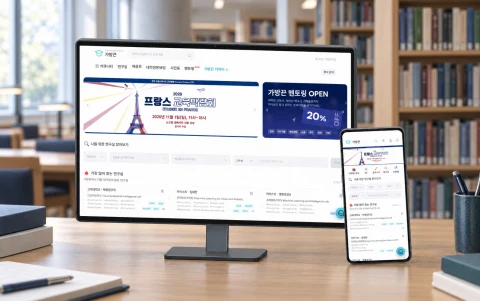 가방끈 공개 웹사이트 화면과 업종별 가상 배경을 AI로 연출한 데스크톱·모바일 목업